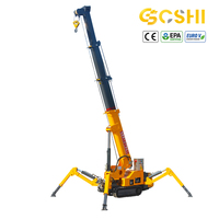 Grue araignée mobile 1,5T 2T 3T 5T 8T, mini-grue sur chenilles hydraulique à flèche télescopique diesel pour la construction en espaces étroits