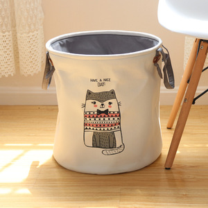 Kids Hamper Storage Bin Nursery Kid's Collection Organizer Dirty Clothes Cotton <strong>Linen</strong> Fabric Laundry <strong>Basket</strong> - Product Image 4