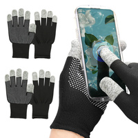 Guantes de Cinco Dedos con Pantalla Táctil Extendida (Nylon/PVC) para Juegos e Instrumentos Electrónicos; Palma Antideslizante para Uso en Verano