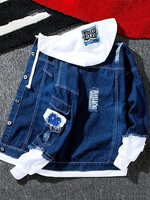 Veste en jean à capuche pour homme, style hip-hop, rétro, décontractée, coupe bomber, pour l'automne, unisexe, avec capuche