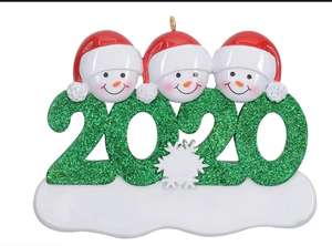 Ornamento personalizado con fecha <span class=keywords><strong>de</strong></span> 2020 ° para Familia, adorno <span class=keywords><strong>de</strong></span> Navidad para 3 personas, para el año 2020 - Product Image 2