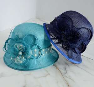 Manufacture Fashion <b>Women</b> <b>Wedding</b> <b>Hats</b> Flaxen Dobby Fancy Sinamay Church <b>Hat</b> Party <b>Hats</b> - Product Image 5