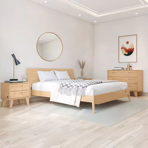 आधुनिक लक्जरी बिस्तर के लिए स्मार्ट बेडरूम फर्निचर फ्रेम रानी आकार के ठोस लकड़ी बिस्तर और वयस्क के लिए होटल - Product Image 3