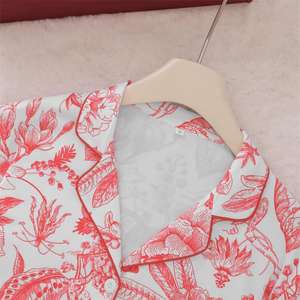 Pijama Lindo de 2 Piezas de Algodón Rojo para Dormir para Mujer - Product Image 4