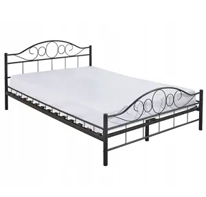 <span class=keywords><strong>LETTO</strong></span> di METALLO <span class=keywords><strong>160X200</strong></span> CON DOPPIO BIANCO CON CORNICE - Product Image 1