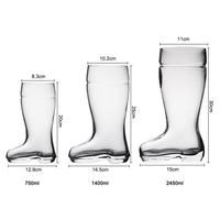Tasse en verre à pinte de 1.5 litres par sublimation 500ml 600ml 2000ml Long 16oz 4 pièces 1L Cowboy 12oz 20oz Boot Beer Glass