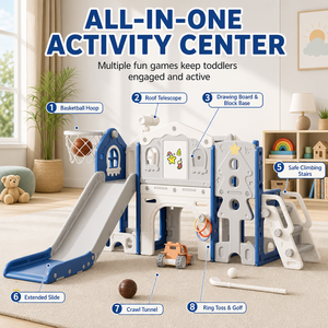 Scivolo per Bambini da Interno, Piccola Altalena Combinata per Casa, Grande Parco <span class=keywords><strong>Giochi</strong></span> per Bambini - Product Image 4