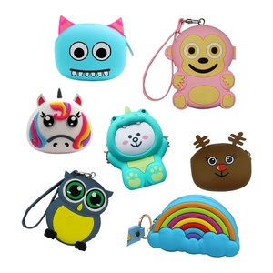 Manufacturer Custom Logo Cute Cartoon Kids <b>Gift</b> <b>Bag</b> Portable <b>Mini</b> Multicolor Silicone Coin Purse for Children - Product Image 1
