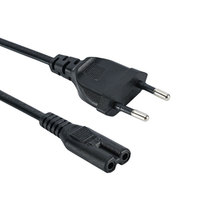 Cordon d'alimentation noir à 2 broches EU avec 3M ou 5M de longueur KC IEC Figure 8 Câble secteur 3 prises 16A Courant nominal Câble de base 2A
