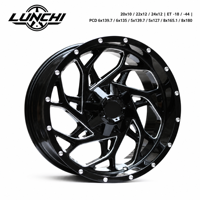 Jantes en alliage d'aluminium noires pour mise à niveau/rénovation, pour pick-up et SUV tout-terrain Bronco, 18*9 20*10 22*12 24*12 6x135/139.7 8*165.1 pour Chevrolet