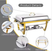 Hotel- und Restaurant-Chafing-Dish-Set aus Edelstahl für Buffets – Speisenwärmer mit Gasbetrieb für Catering und Warmhaltevorgänge