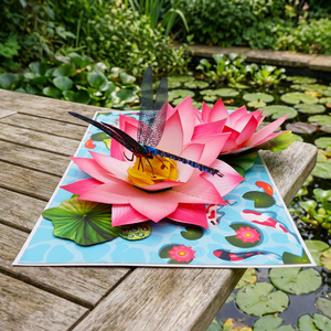 Meilleures ventes : Carte pop-up 3D Lotus, design personnalisé, style animalier très tendance, artisanat en papier fait main, cadeaux découpés au laser du Vietnam, logo personnalisé - Product Image 6
