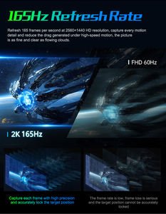 Masaüstü bilgisayar oyun monitörü 32 inç Qhd 2k süper geniş ekran 144hz kavisli monitör - Product Image 3