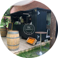 Kiosque de conteneur d'expédition à faible coût, restaurant-bar moderne en conteneur extérieur à vendre, snacks et nourriture