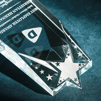 Nouveau 3d Laser Awards Star Gravure Crystal Trophy Blank Star Awards Crystal Trophy Souvenir