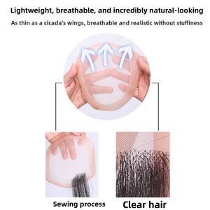 Parrucca Corta da Uomo in Veri Capelli Umani, Annodata e Lavorata a Mano, con Base in Bio-Skin, per Copertura di Calvizie Mediteranea e Diradamento dei Capelli - Product Image 4