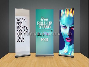 Spanduk latar belakang tarik aluminium dasar lebar portabel ukuran standar berdiri di lantai dengan tampilan gulung atas Penawaran promosi - Product Image 3