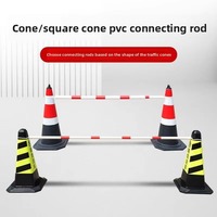 Poteau de signalisation routière télescopique robuste en caoutchouc, cône de signalisation réfléchissant pour parking, piquet de signalisation routière
