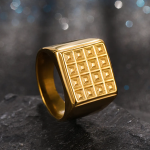 Stile europeo e americano di moda di alta qualità in acciaio inox anelli 18K placcato oro gioielli alla moda per gli uomini e le donne - Product Image 2