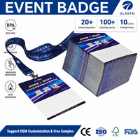 Badge événementiel en papier synthétique imprimable jet d'encre, carte nominative VIP, étiquette personnalisée avec cordon pour expositions et événements