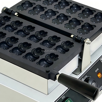 Gaufrier Commercial Électrique Panda - 12 Gaufres en Forme d'Ours, Minuteur d'Arrêt Automatique, 1500-2000W pour Snack Bar et Petites Entreprises