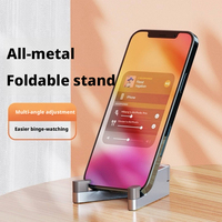 Support de téléphone et tablette pliable en alliage d'aluminium de type V avec logo personnalisé, support de bureau portable réglable pour la maison, le bureau et les voyages
