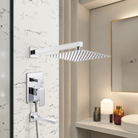 Robinet de douche thermostatique à poignée unique avec fonction de massage Système de combinaison de salle de bain mural à noyau en céramique et laiton