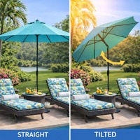 Parasol de terrasse moderne en fer forgé de 2,7 mètres, personnalisé et de haute qualité, pour hôtels, cafés, cours et parcs