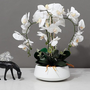<span class=keywords><strong>Flores</strong></span> Artificiales de Phalaenopsis de Alta Calidad con Tacto Real, 9 Cabezas, <span class=keywords><strong>Flores</strong></span> Grandes de Orquídea, Hojas y Tallos para Decoración del Hogar y Bodas - Product Image 4