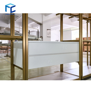 Thiết kế hiện đại kim loại vàng sáng bóng bán lẻ hàng may mặc hiển thị Kệ vàng quần áo hiển thị kệ cho quần áo cửa hàng trang trí - Product Image 6