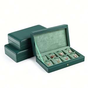 WEIMEI Orange and White Leather Jewelry Box for <b>Earring</b> Necklace and Ring - Product Image 1