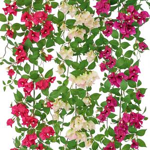 Plante artificielle réaliste de bougainvillier, guirlande de fleurs artificielles enroulées, style pastoral, pour la décoration paysagère des hôtels et devantures de magasins, plante verte - Product Image 2