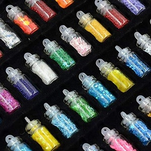 48 botellas Glitter Mini pequeña botella de vidrio con purpurina en polvo lentejuelas surtidas <span class=keywords><strong>para</strong></span> Slime DIY Crafts - Product Image 2
