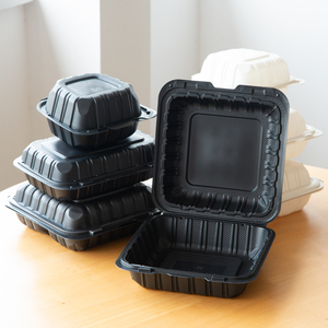Unisupply 9 "* 9" * 3 lò vi sóng an toàn dùng một lần vỏ sò để đi container bản lề hộp cho thức ăn nhanh - Product Image 6