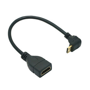 Câble Mini <span class=keywords><strong>HDMI</strong></span> mâle vers <span class=keywords><strong>HDMI</strong></span> femelle standard Ultra 4K HD 3D, angle descendant à 90 degrés, gaine en PVC, prend en charge les applications de moniteur - Product Image 1