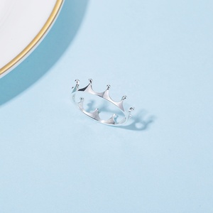 925 anillos de plata esterlina Simple princesa corona anillo de dedo para las mujeres de compromiso de boda de joyería de plata - Product Image 4