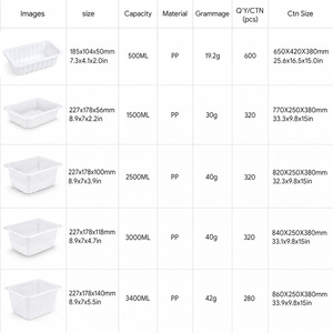 Barquette alimentaire en PP thermoscellable, barquette en plastique jetable pour repas, compatible micro-ondes, sans BPA, barquette d'emballage pour repas prêts à consommer, OEM ODM personnalisé - Product Image 5