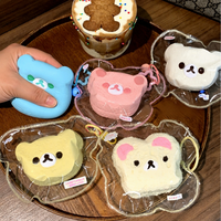Nouveauté 2026 : Jouet Squishy Ours Kawaii Taba, Anti-stress Doux, Porte-clés Cœur pour Filles