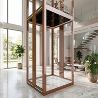 Ascenseur panoramique pour villa à usage familial, avec panneau en verre pour palier, fermeture silencieuse et douce, conception sécurisée