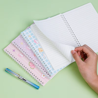 Carnet à spirales personnalisé style mignon, motif chat de dessin animé, fournitures scolaires pour enfants