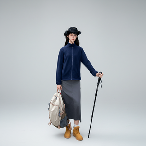 Veste <span class=keywords><strong>polaire</strong></span> décontractée haut de gamme unie pour <span class=keywords><strong>femme</strong></span> et homme, col montant, doublure <span class=keywords><strong>polaire</strong></span>, coupe-vent épaissi, collection automne/hiver - Product Image 1