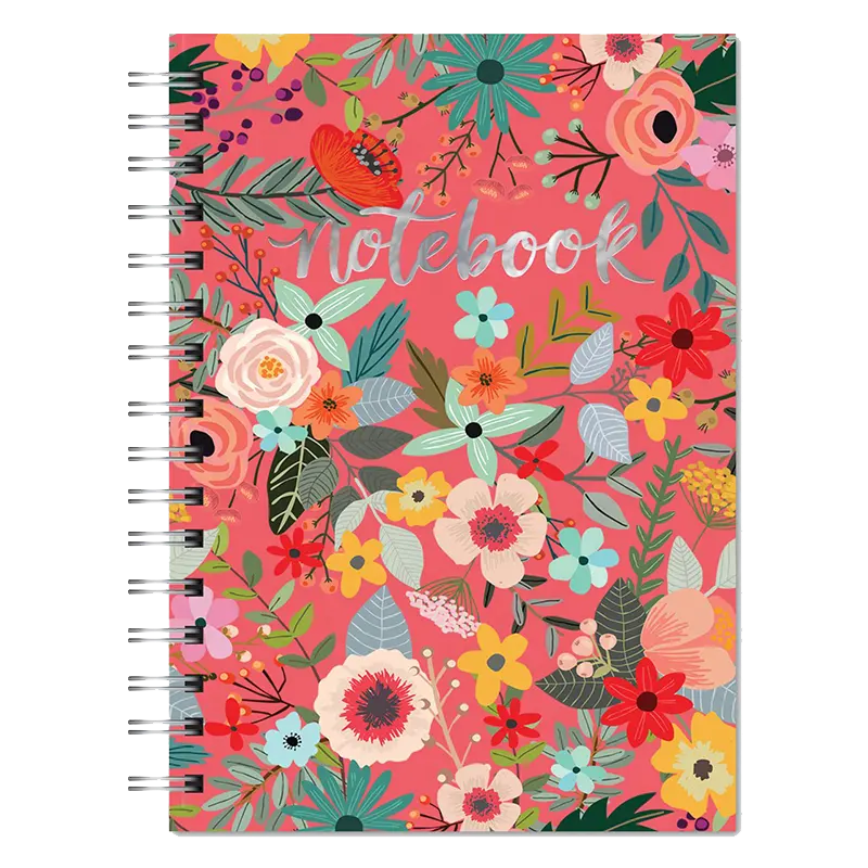 2021 New Arrivals Free Sample High Quality A4 Spiral Custom Design Diary Notebook Note Book Cover CMYK Printed Double Spiral 80