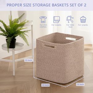 Cubos y <span class=keywords><strong>Cestas</strong></span> de Almacenamiento Grandes de 13 Pulgadas, 100% Algodón, Plegables, <span class=keywords><strong>con</strong></span> Estantes, Disponibles en Otros Colores - Product Image 6