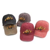 Verano al aire libre algodón niño niña bebé chico niño niños deporte sombrero excavadora dibujos animados bordado Snapback gorras lavado gorra de béisbol