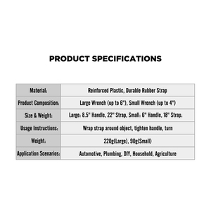 Jeu de clés à sangle en caoutchouc, 2 pièces, clé à filtre à huile réglable - Product Image 4