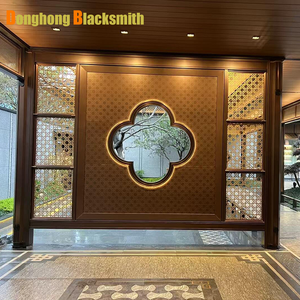 Pantalla de <span class=keywords><strong>Metal</strong></span> de acero inoxidable cortada con láser moderna personalizada, divisor de habitación, panel de partición de pared de separación móvil impermeable para hoteles - Product Image 6