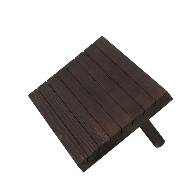 Anting-anting kayu portabel, tampilan kartu berdiri 8-Slot miring belakang papan tampilan kayu dengan 2 dukungan yang dapat dilepas kaki perhiasan dudukan kartu