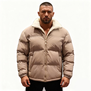 Winter Man <b>Jacket</b> Fit Cotton Padded Coat Thickened for Men Casual Trendy Puffer <b>Jackets</b> Warm Multi Color Zip up Custom <b>Jackets</b> - Product Image 1