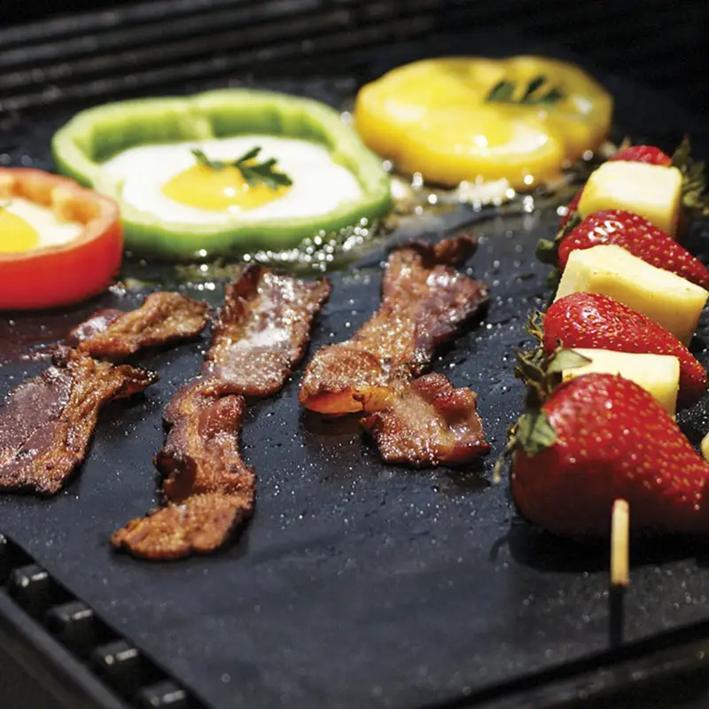 Nhà Bếp Sợi Thủy Tinh Không Dính Chịu Nhiệt Độ Cao Tái Sử Dụng BBQ Nướng Mat Đặt Ngoài Trời Dã Ngoại BBQ Than Nướng Mat