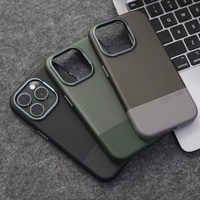 Étuis de luxe en cuir PU à épissure magnétique pour téléphones portables iPhone 17, 13, 14, 15, 16 Pro Max, 17 Air avec bouton IA et coque de protection